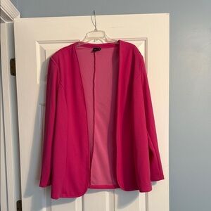SHEIN Fuchsia Open Front Blazer